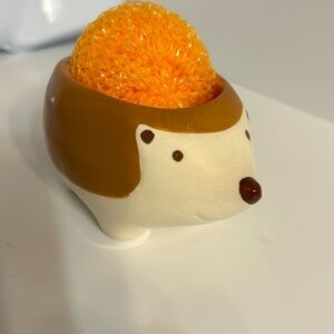 Small Hedge Hog sponge,Planter, knickknacks multiple uses ceramic